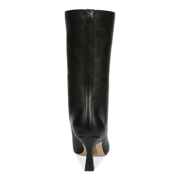 NWT SAM EDELMAN Womens Black V-Notch Cutout Lolita Square Toe Heeled Boots 9.5 M - Picture 2 of 5